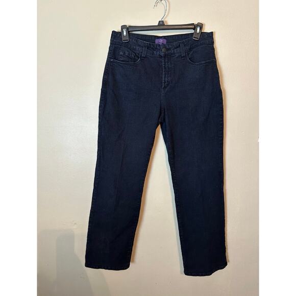 NYDJ Lift Tuck Technology Women's Dark Wash High Rise Jeans 10p Petite Bootcut - Picture 1 of 6
